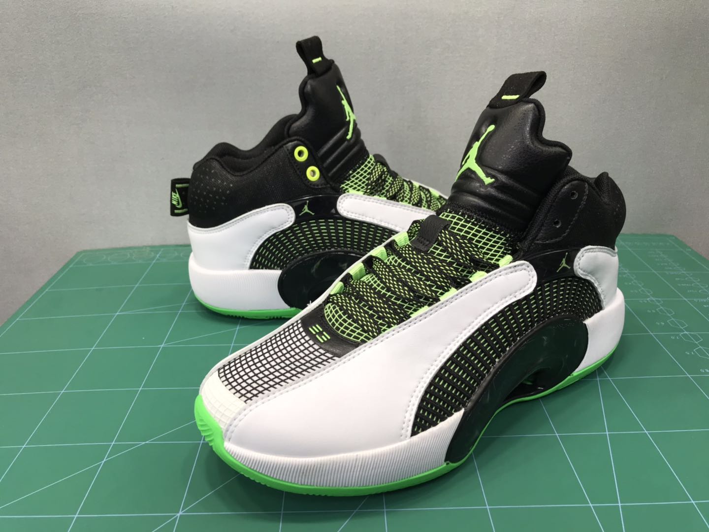 Air Jordan 35 White Black Green Shoes - Click Image to Close